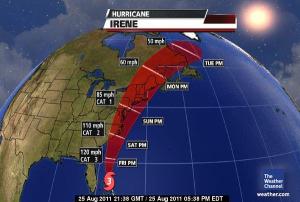 Hurricane Irene's Path